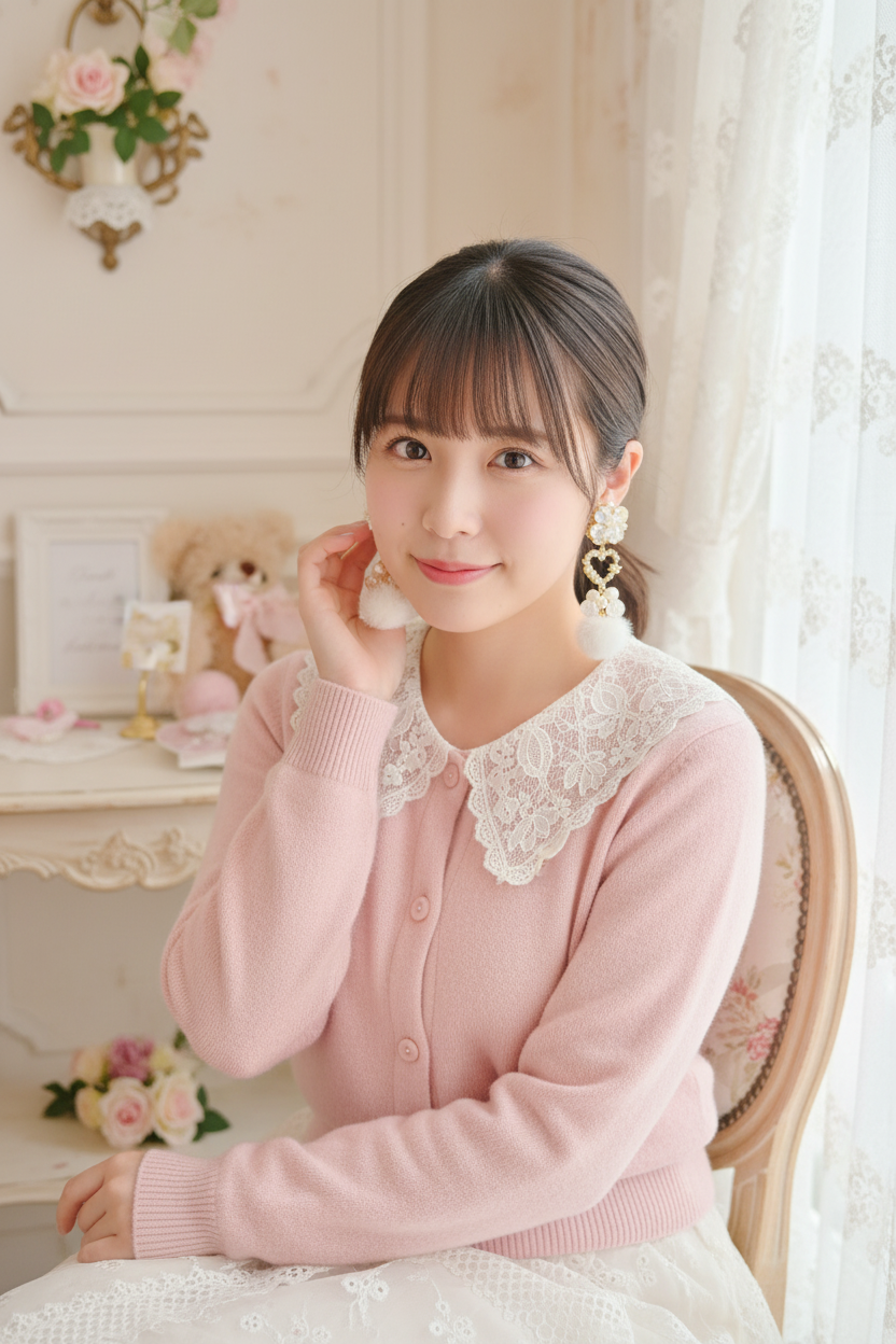 日本手工—Lily蝴蝶心心高貴耳環