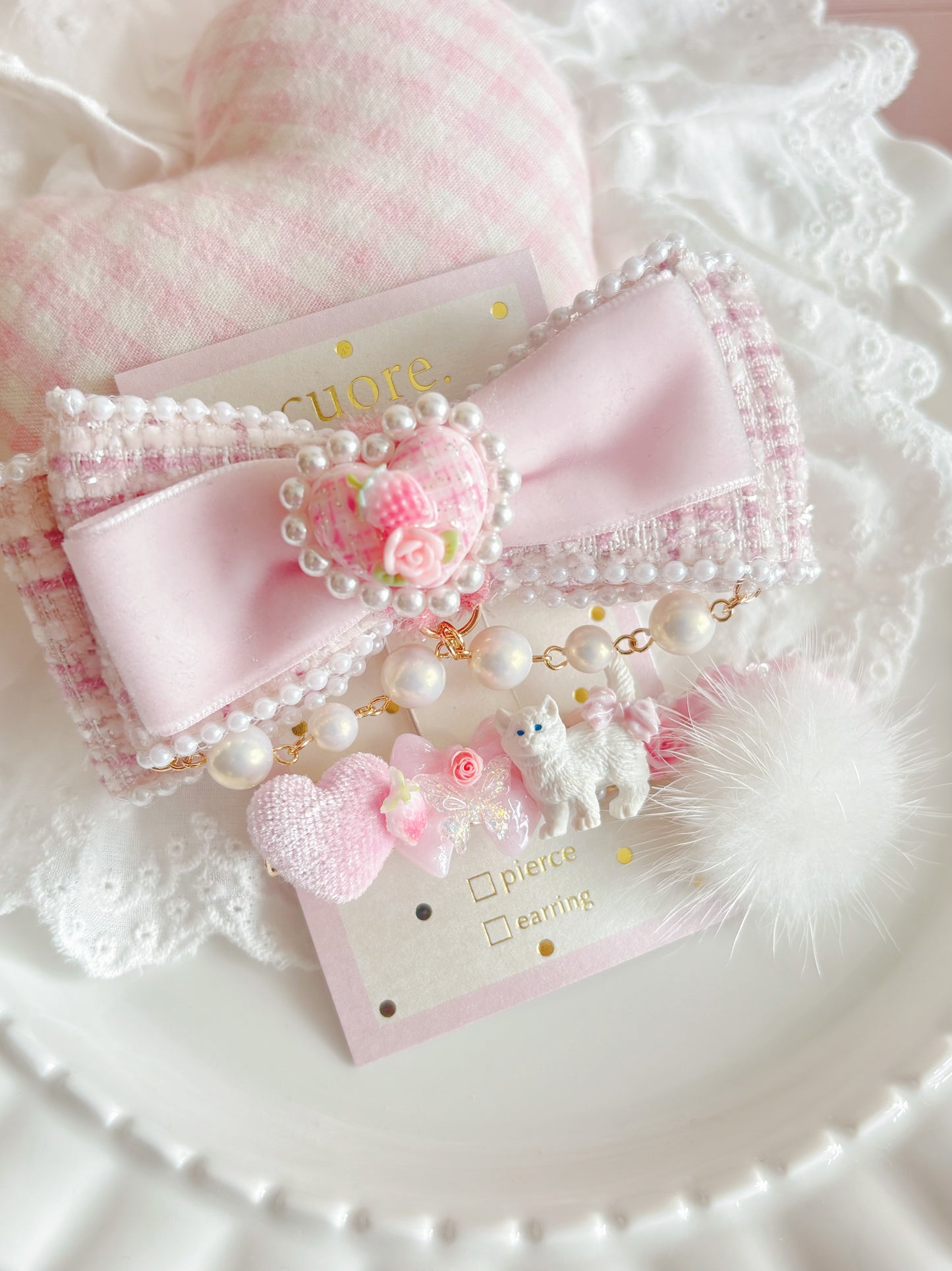 日本手工—香港限定可愛貓咪毛毛髮夾