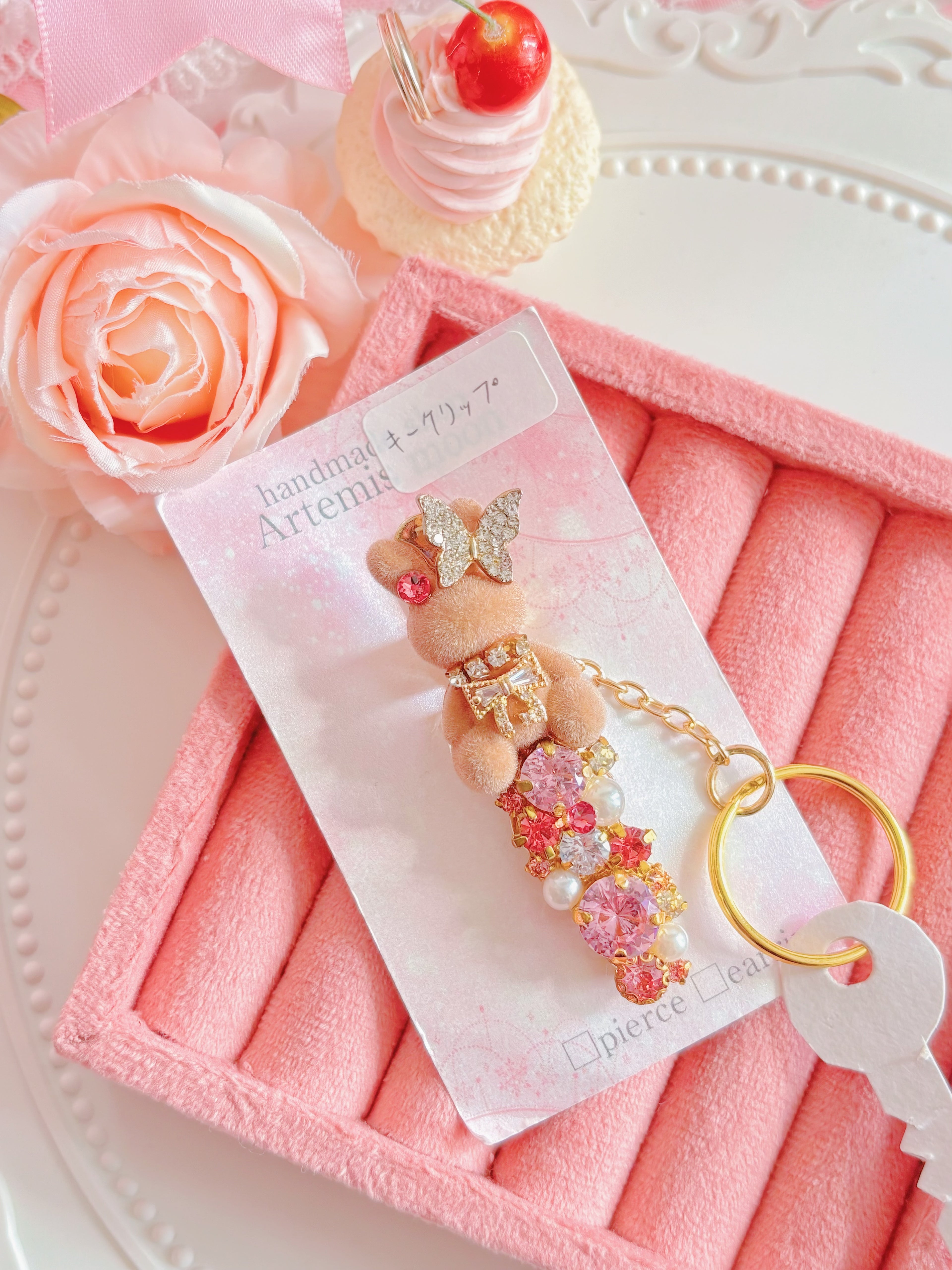 日本手工—小兔閃石鎖匙扣