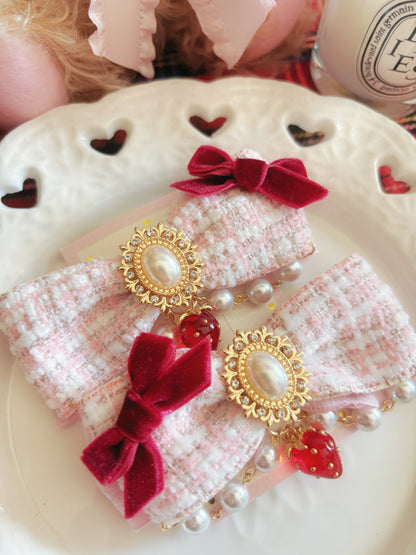 日本手工—毛呢蝴蝶結髮夾