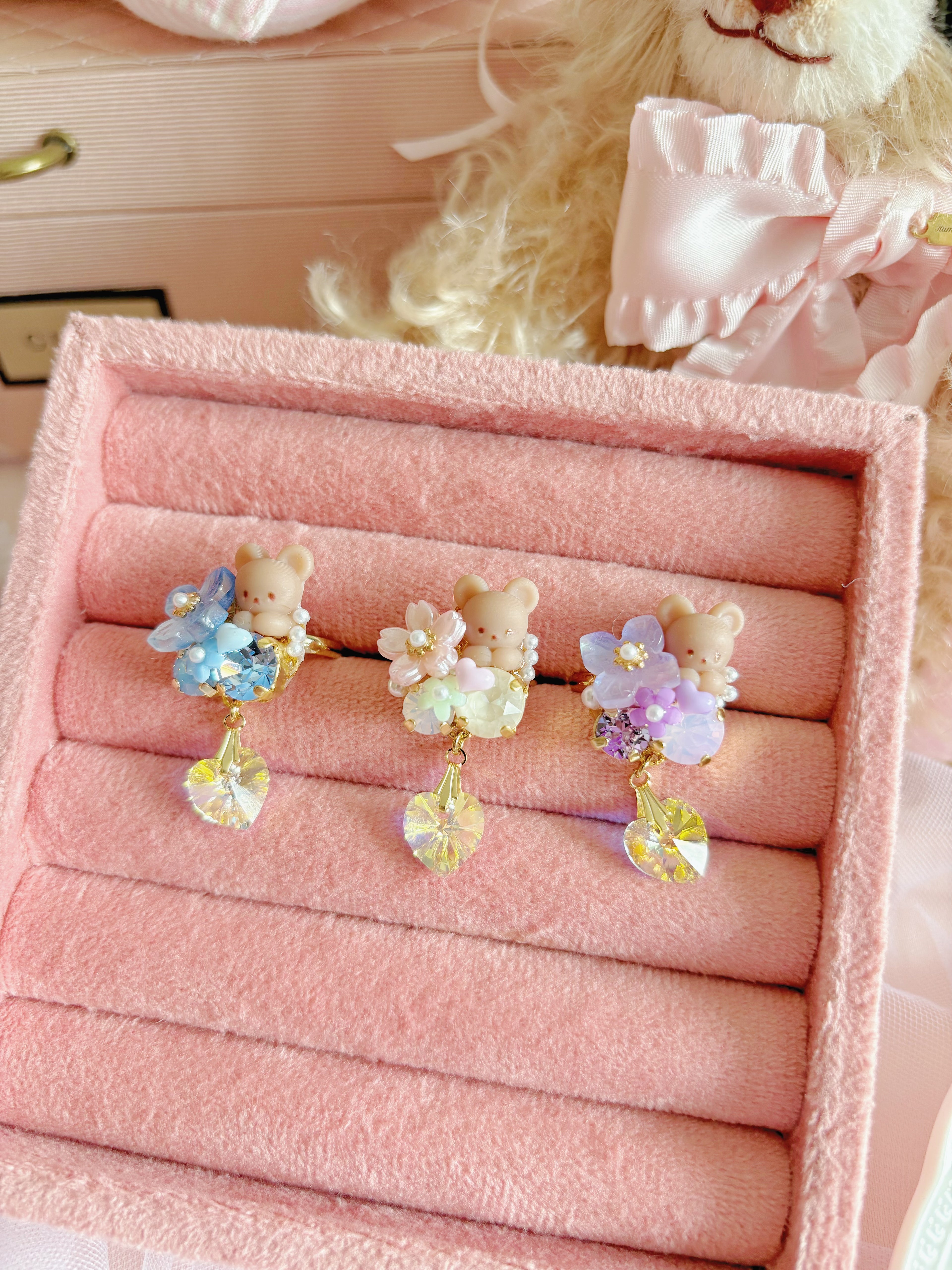 日本手工｜Cuore 小熊花花戒指