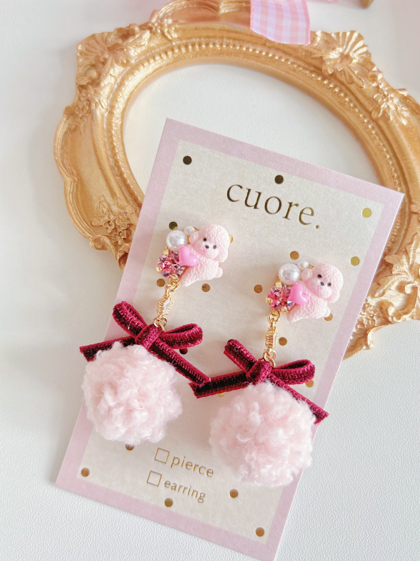 日本手工-超甜可愛富貴小狗耳環