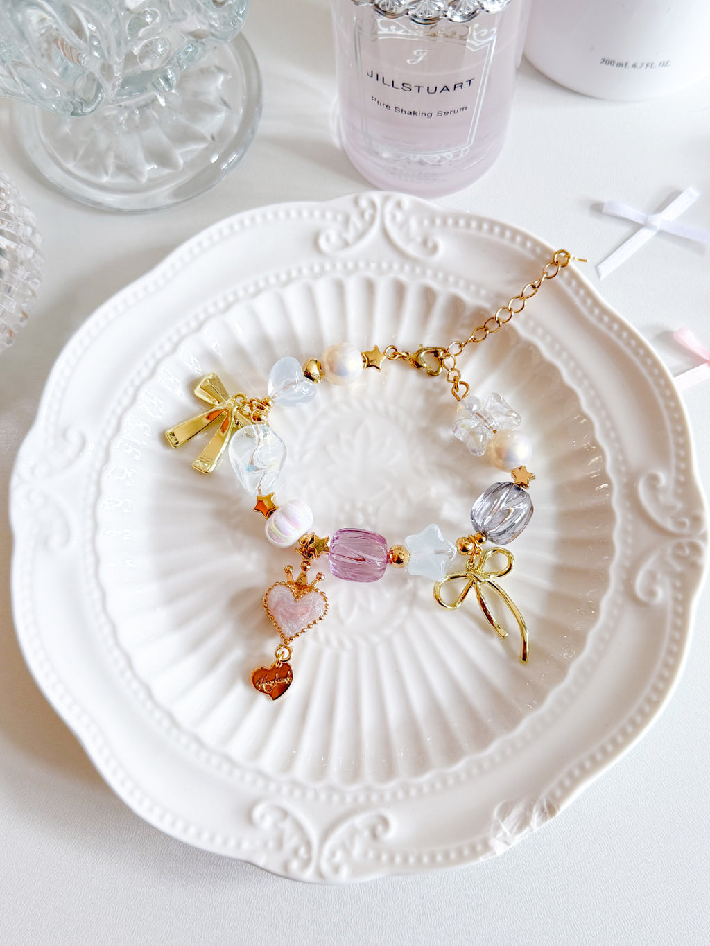 日本手工｜夢幻蝴蝶結愛心星星串珠手鏈