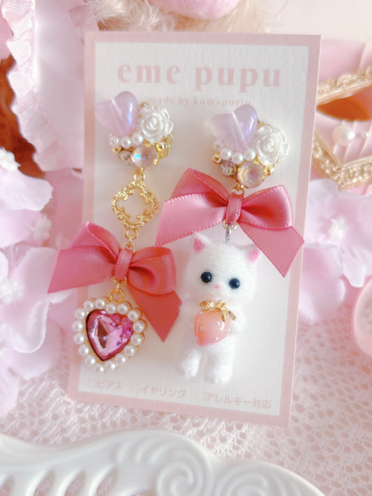 日本手工—夢幻可愛小貓耳環