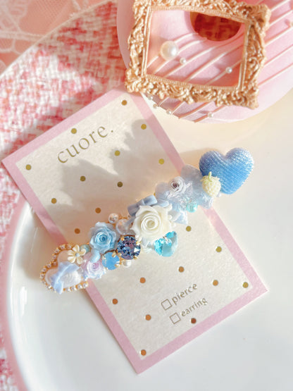 春日樹脂玫瑰花心心髮夾