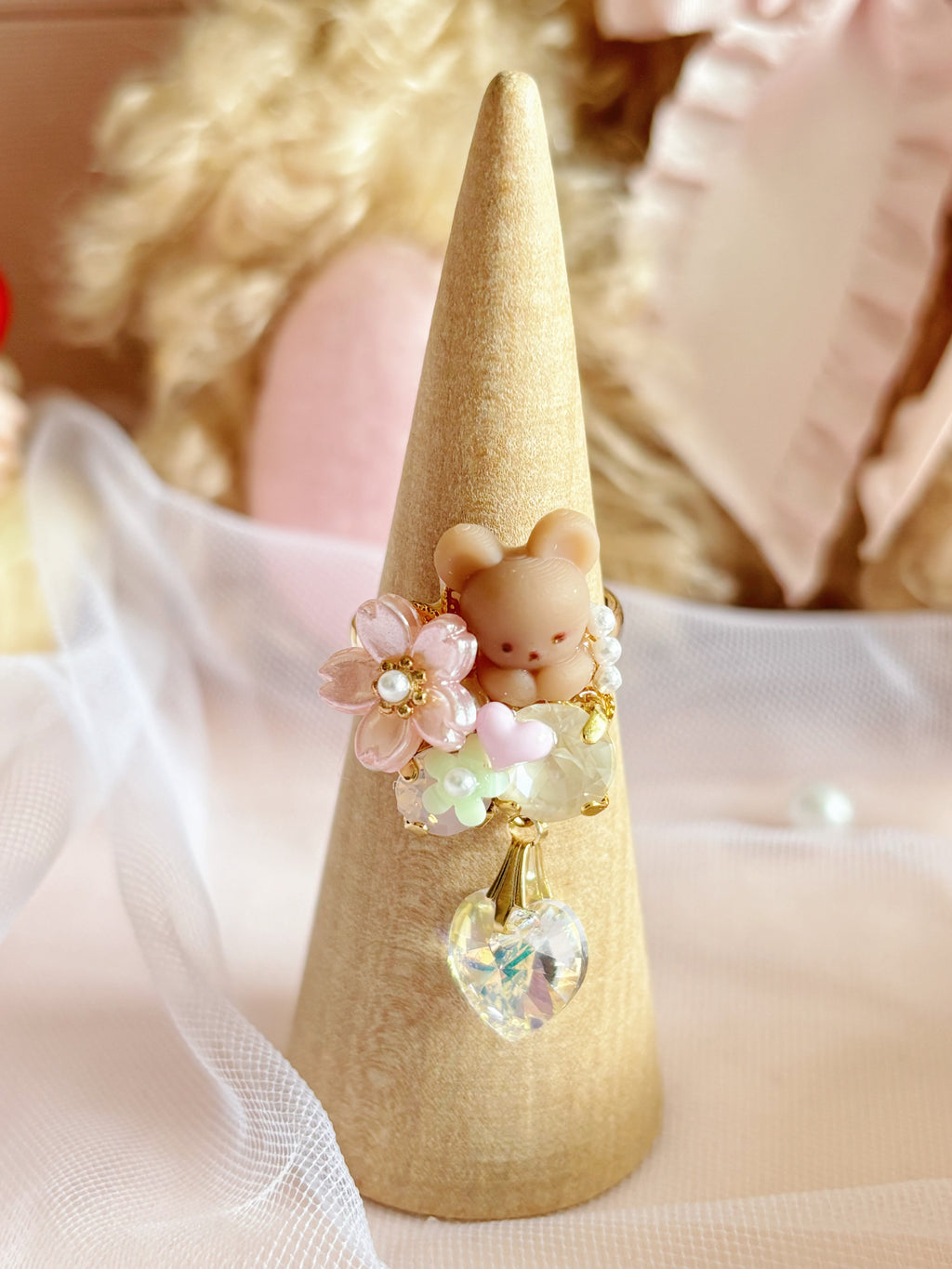日本手工｜Cuore 小熊花花戒指