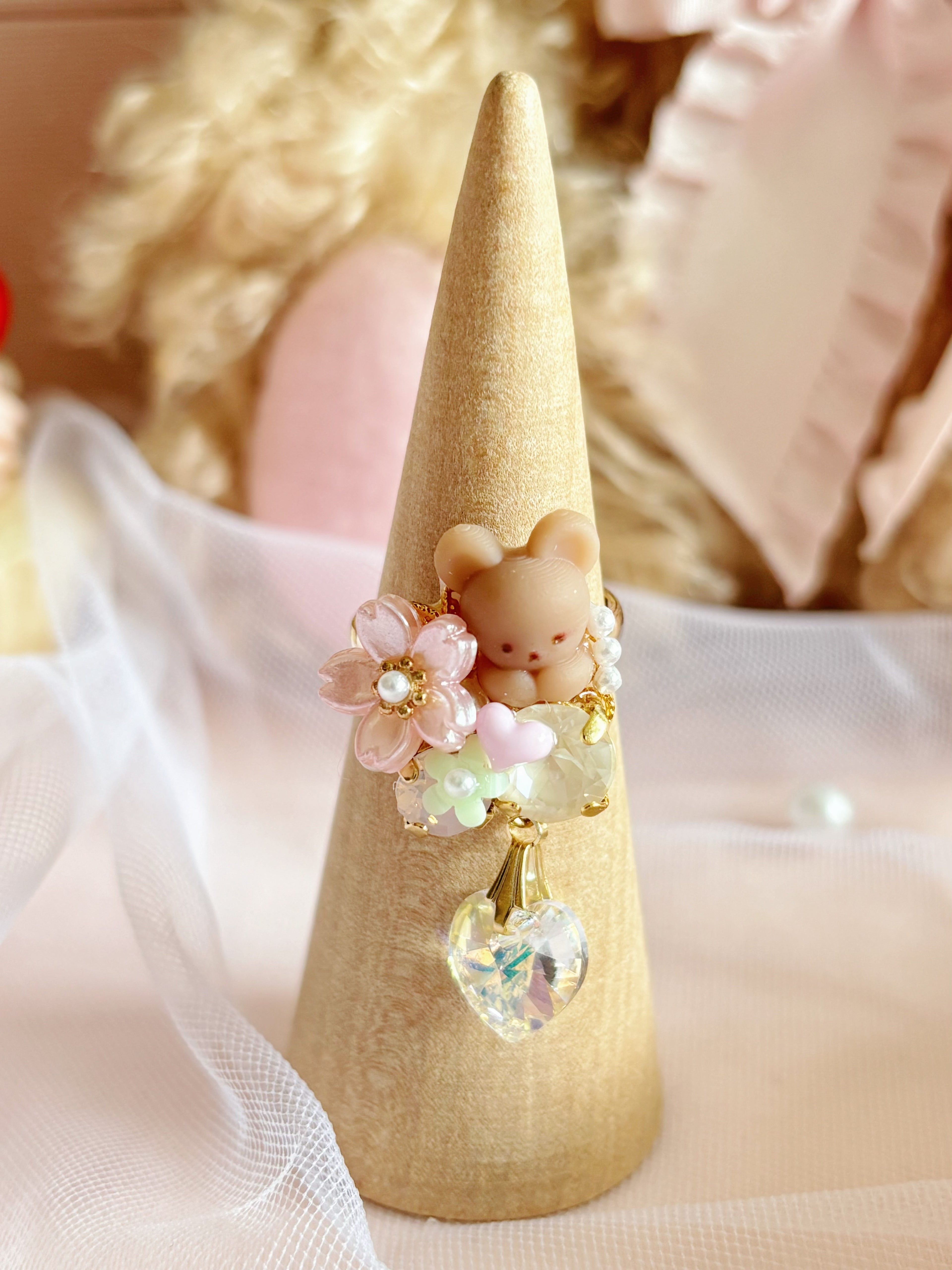 日本手工｜Cuore 小熊花花戒指