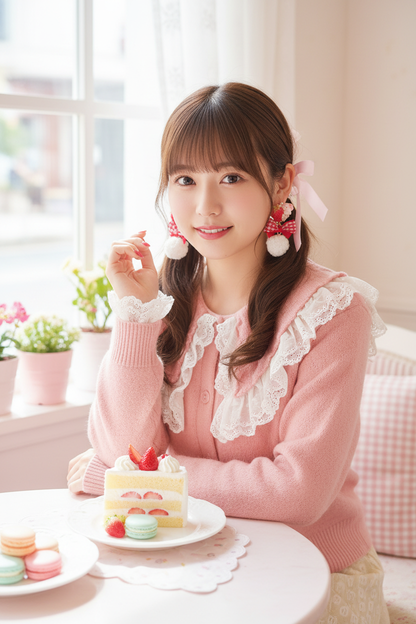 紅色草莓耳環甜品店 - 側面