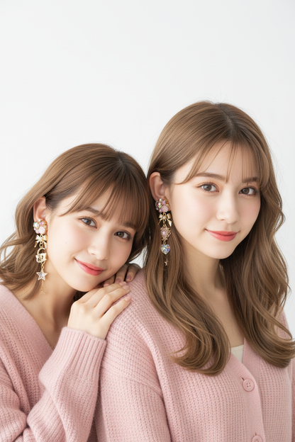 日本手工-小狗英式毛茸耳環