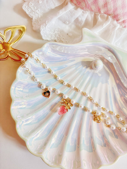 聖誕雪花雙層甜美珍珠手鏈