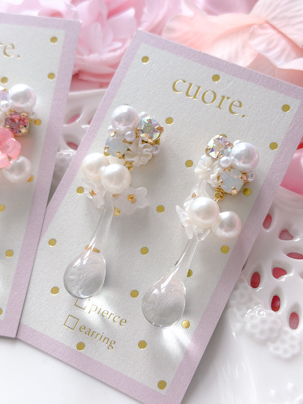 Cuore 獨家｜琉璃水滴珍珠耳環