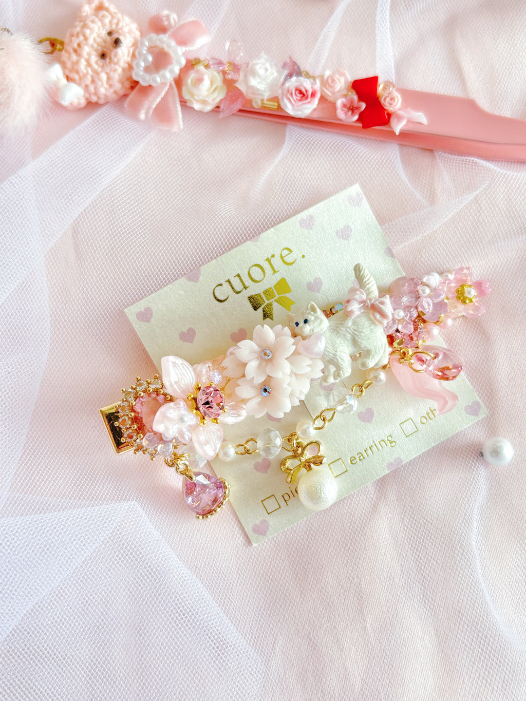 日本手工｜Cuore地區限定奢華小貓髮夾