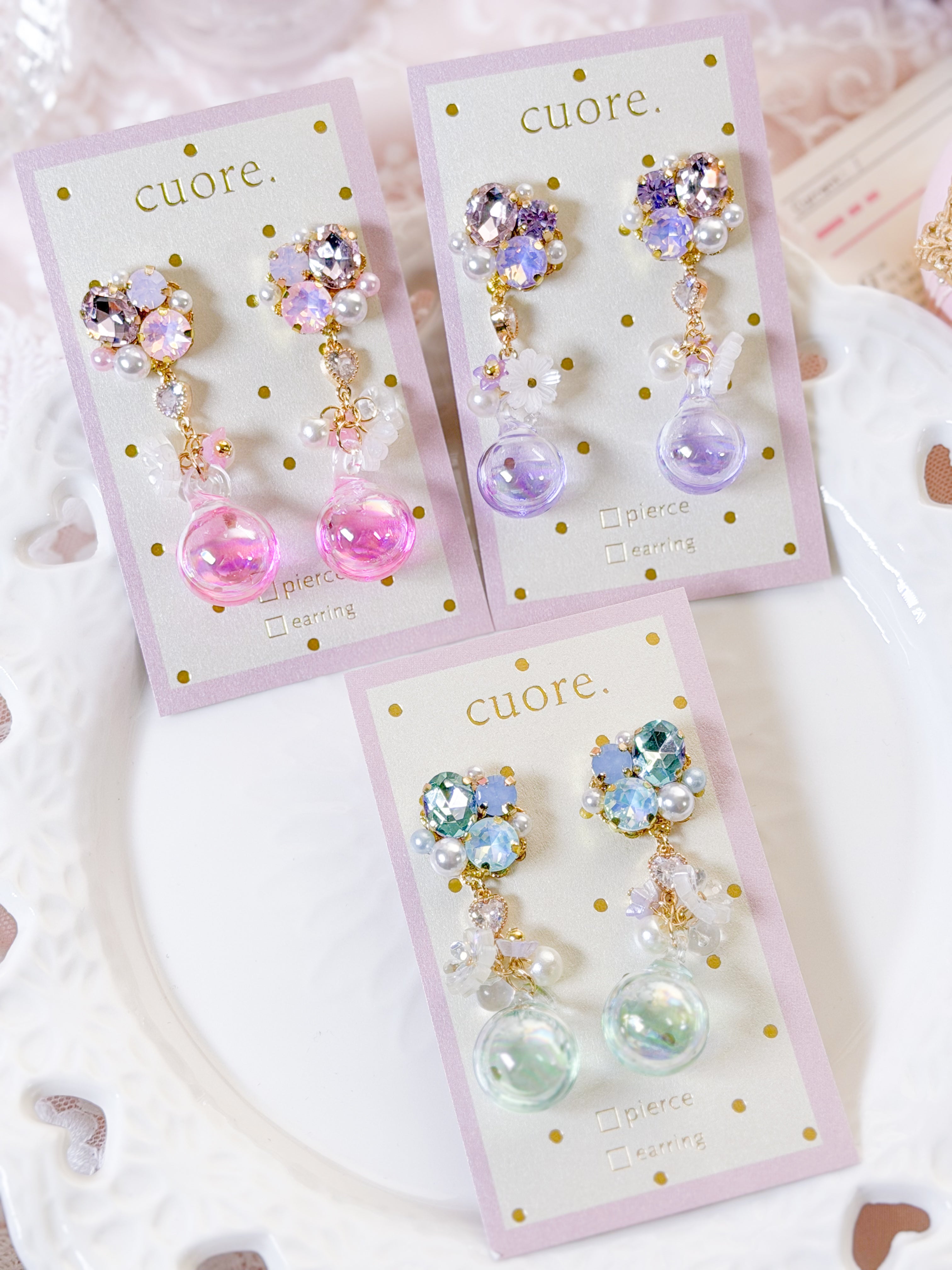 Cuore 獨家｜閃鑽Dream水晶球耳環