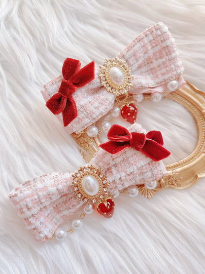 日本手工—毛呢蝴蝶結髮夾