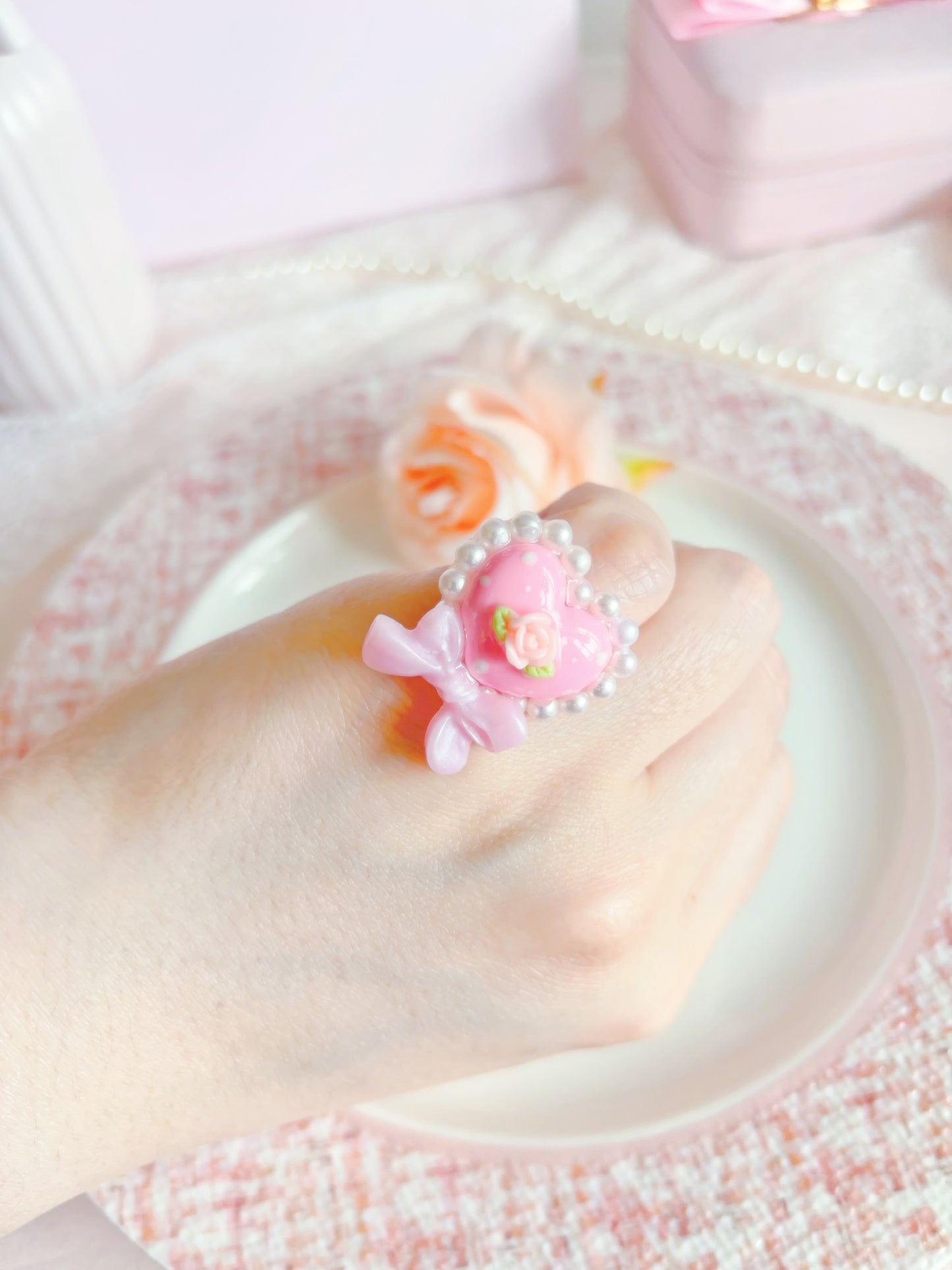 可愛玫瑰花戒指