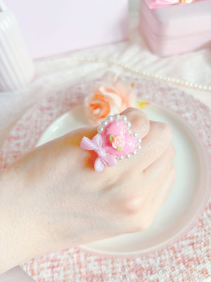 可愛玫瑰花戒指