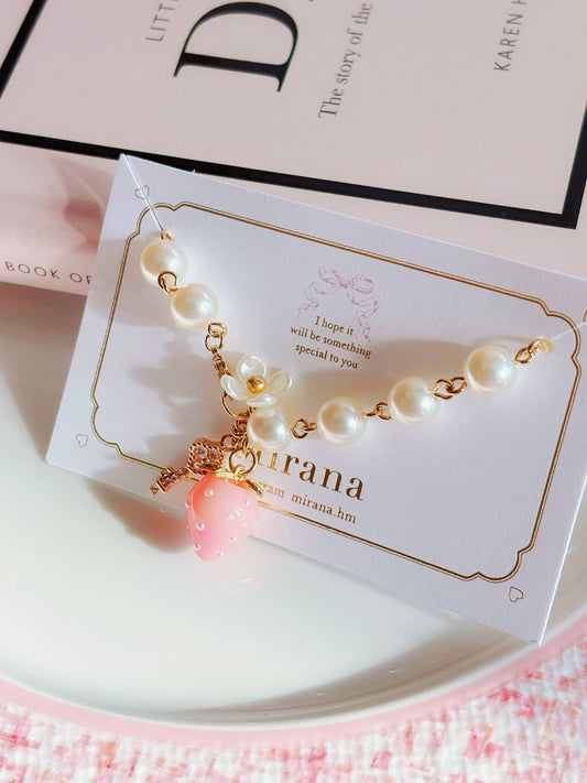 日本手工—草莓水晶手鏈