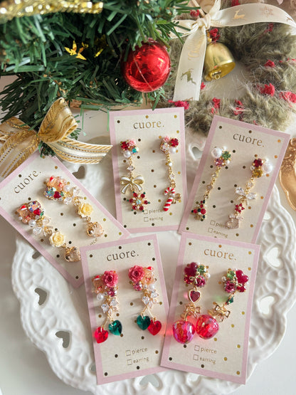 日本手工-聖誕可愛吊飾耳環