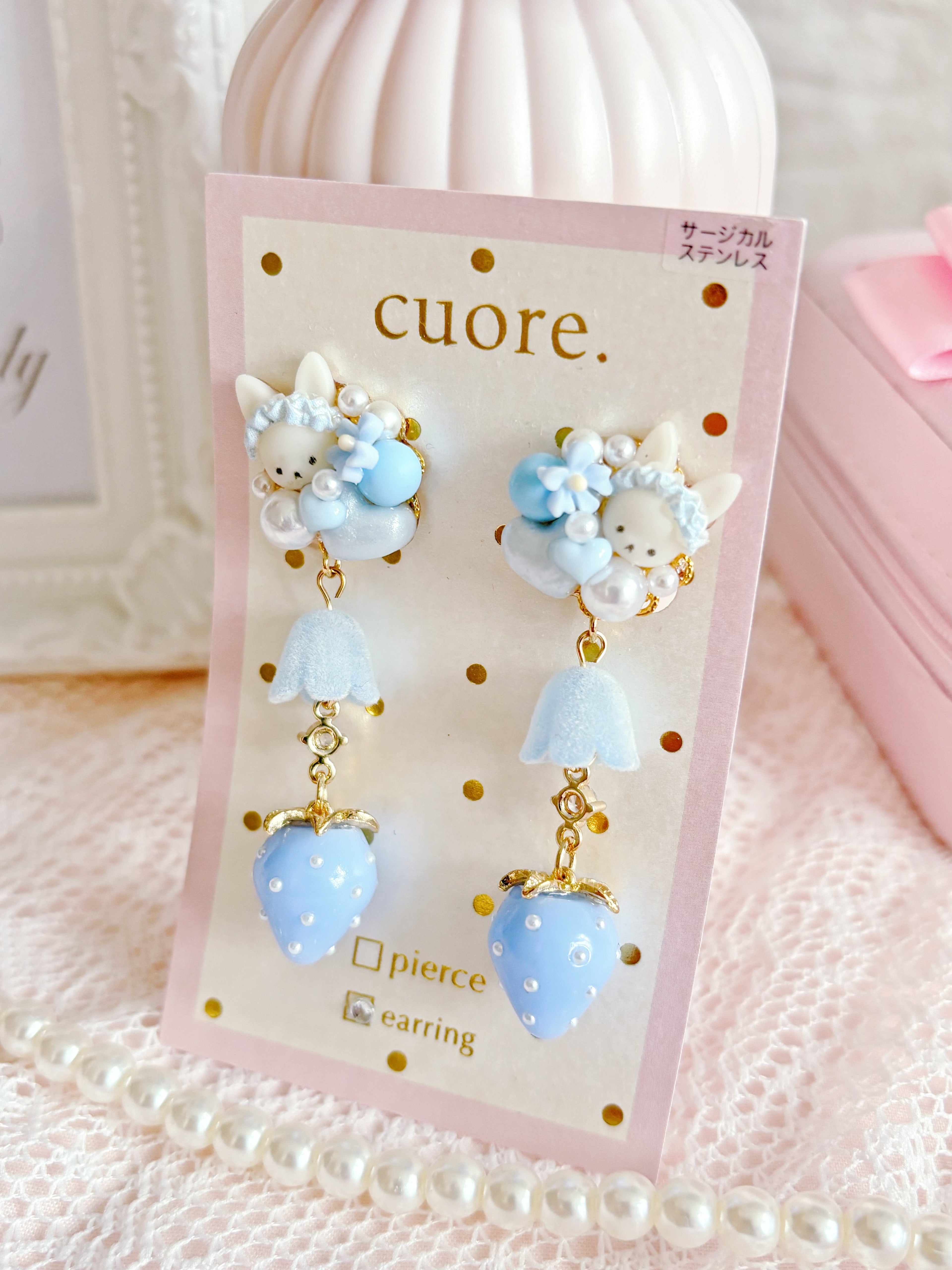 日本高人氣超可愛小兔花瓣(耳環/耳夾)