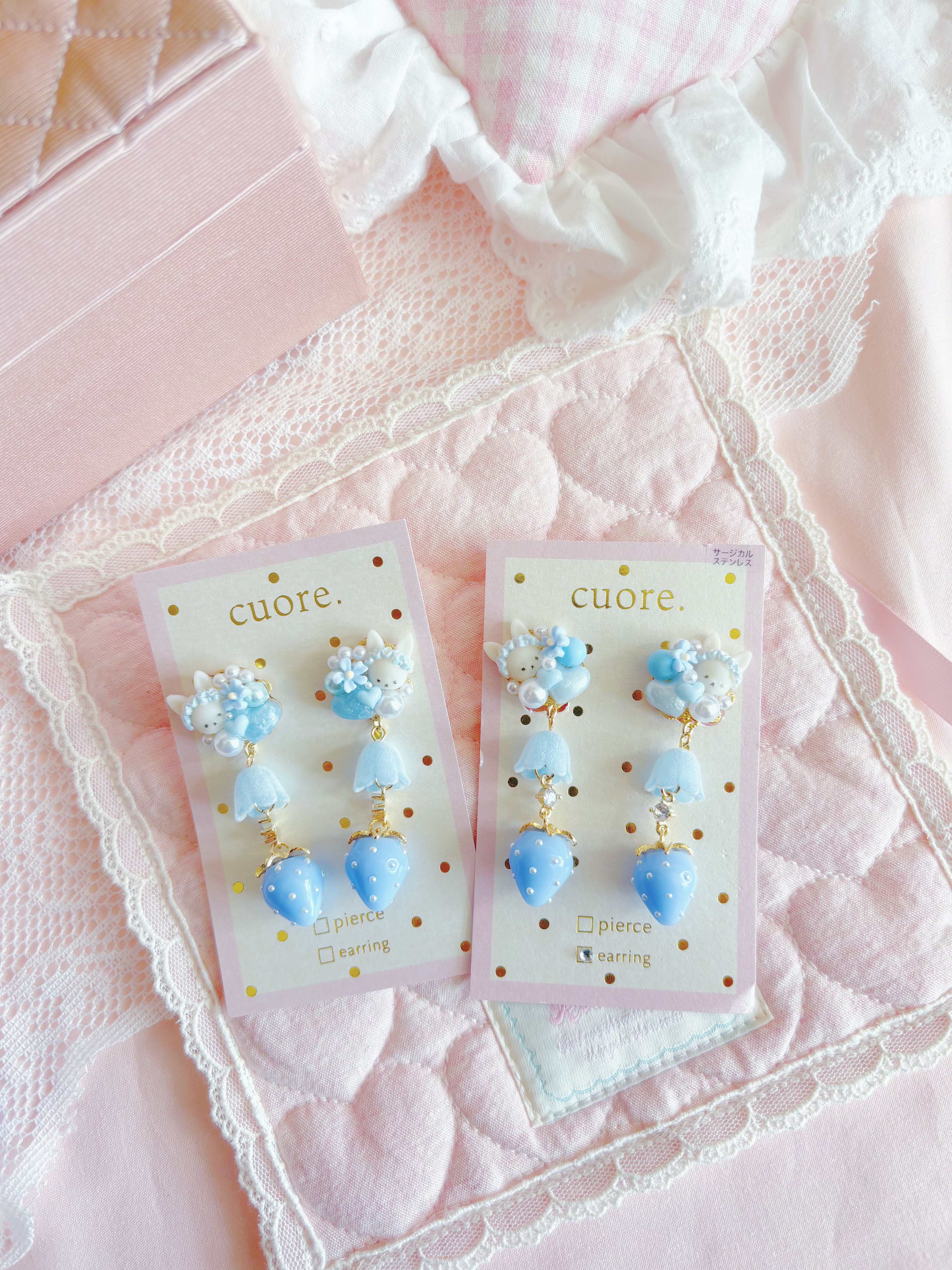 日本高人氣超可愛小兔花瓣(耳環/耳夾)