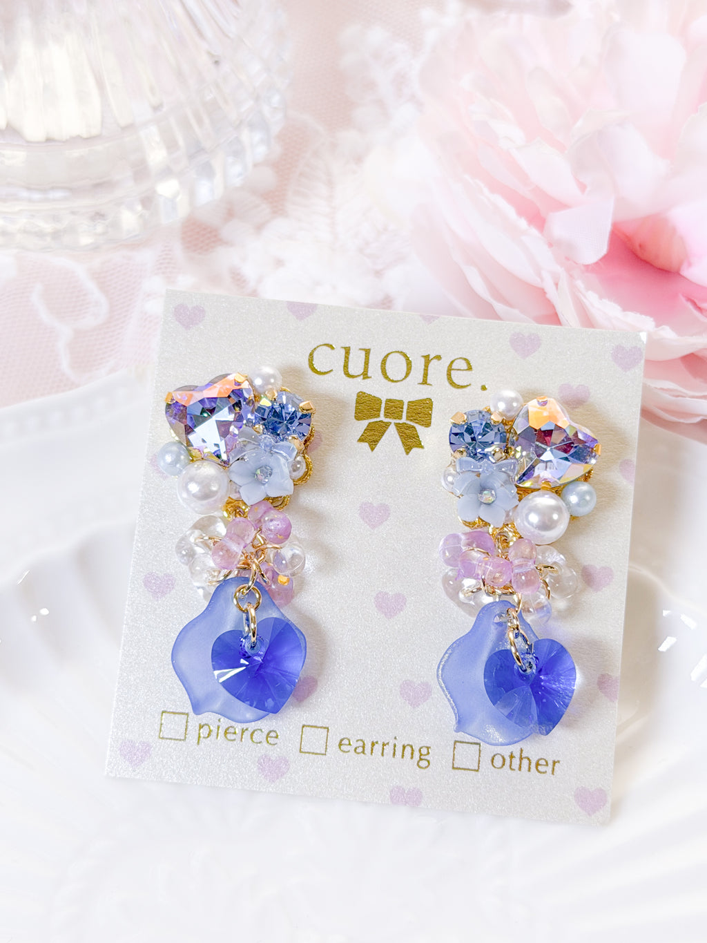 Cuore 獨家款｜ 輕奢水晶花瓣耳環