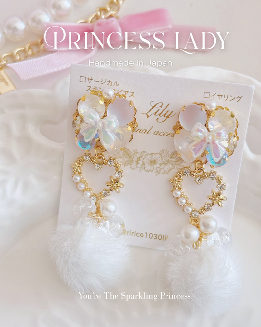 日本手工—Lily蝴蝶心心高貴耳環