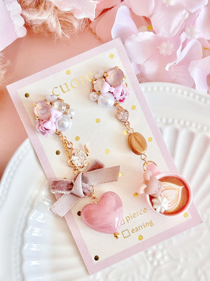 日本手工—可愛咖啡豆小熊耳環