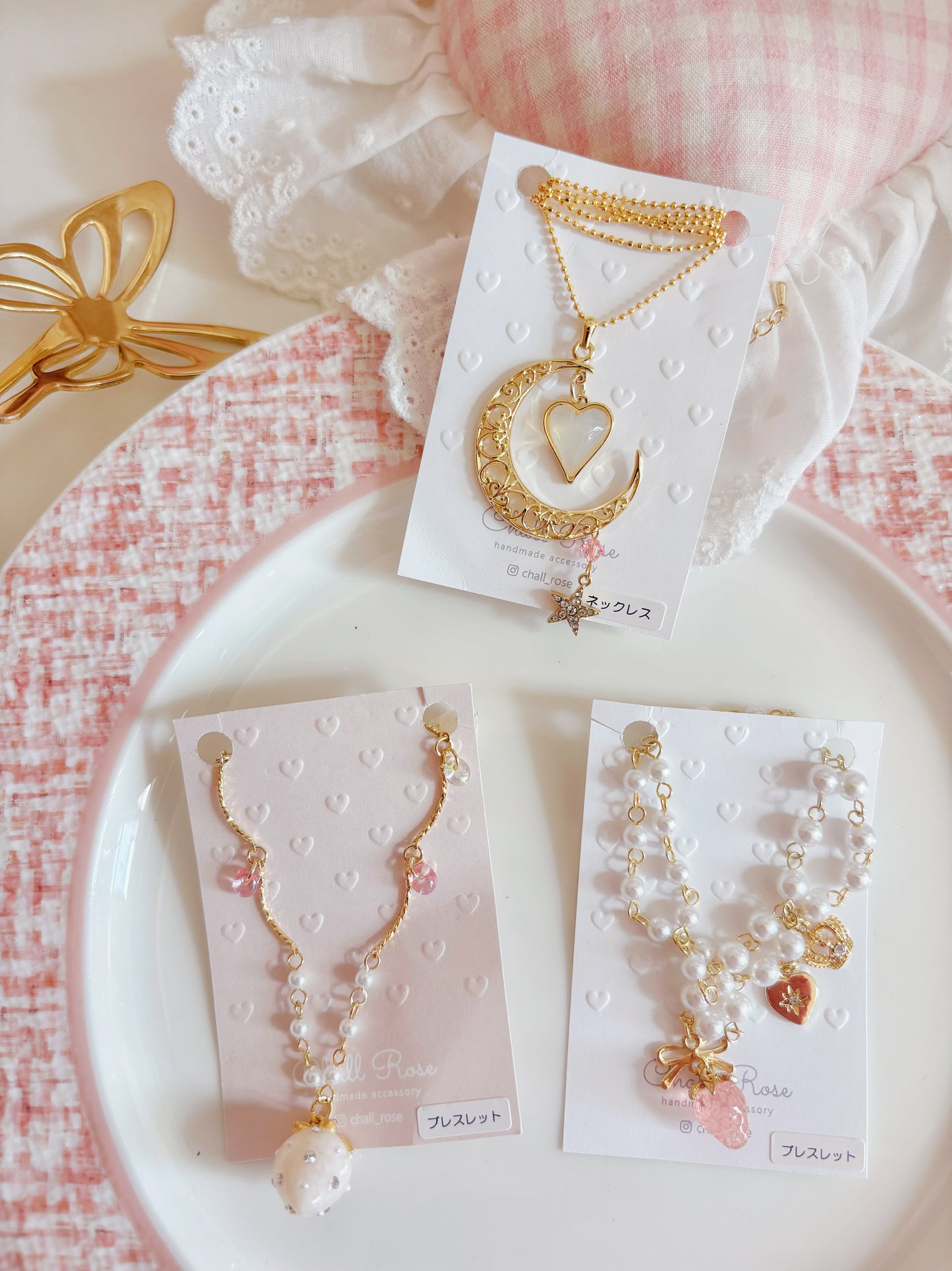 聖誕雪花雙層甜美珍珠手鏈