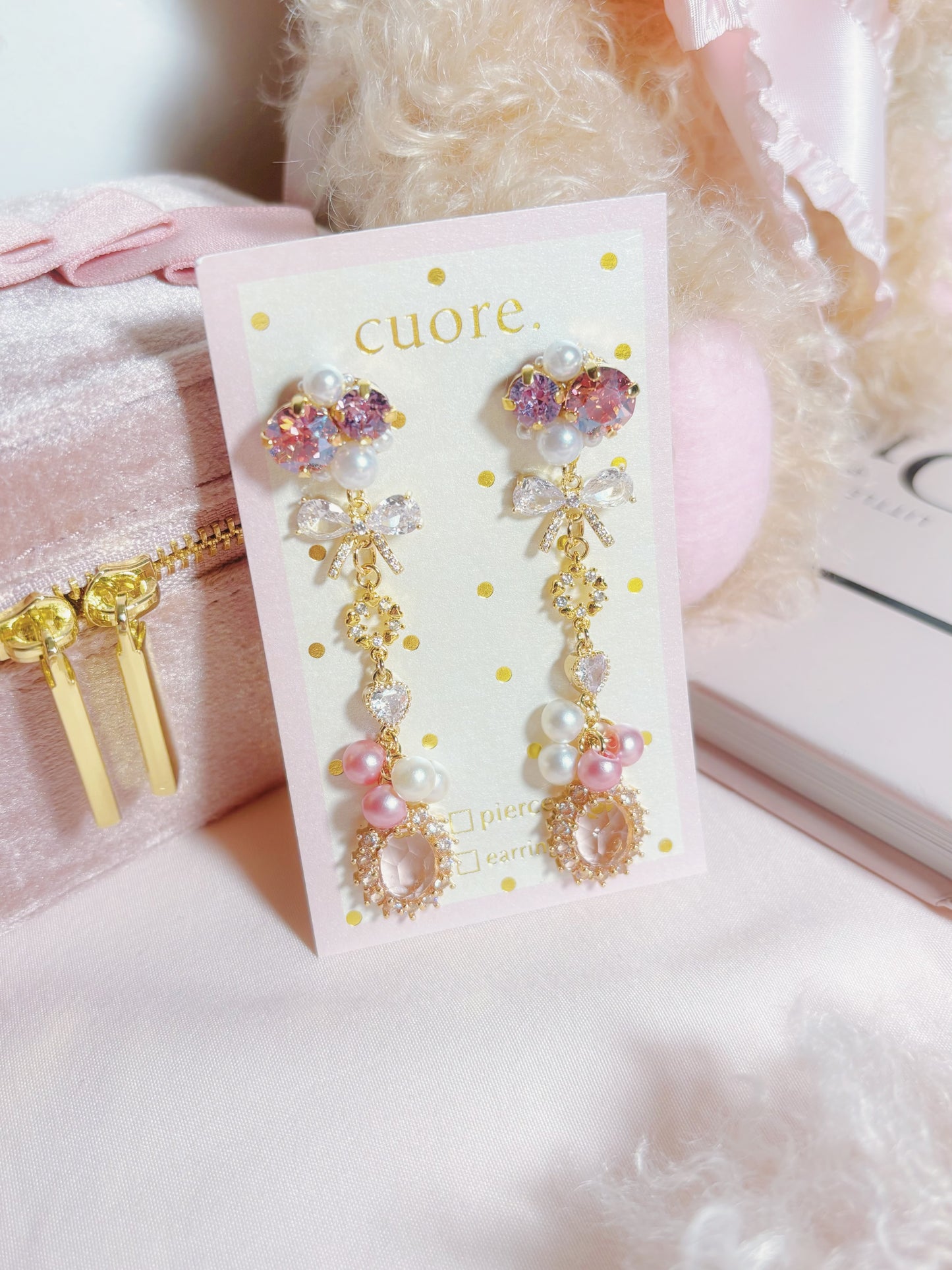 日本手作-小資女華麗水晶耳環