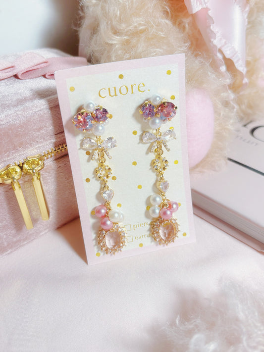 日本手作-小資女華麗水晶耳環