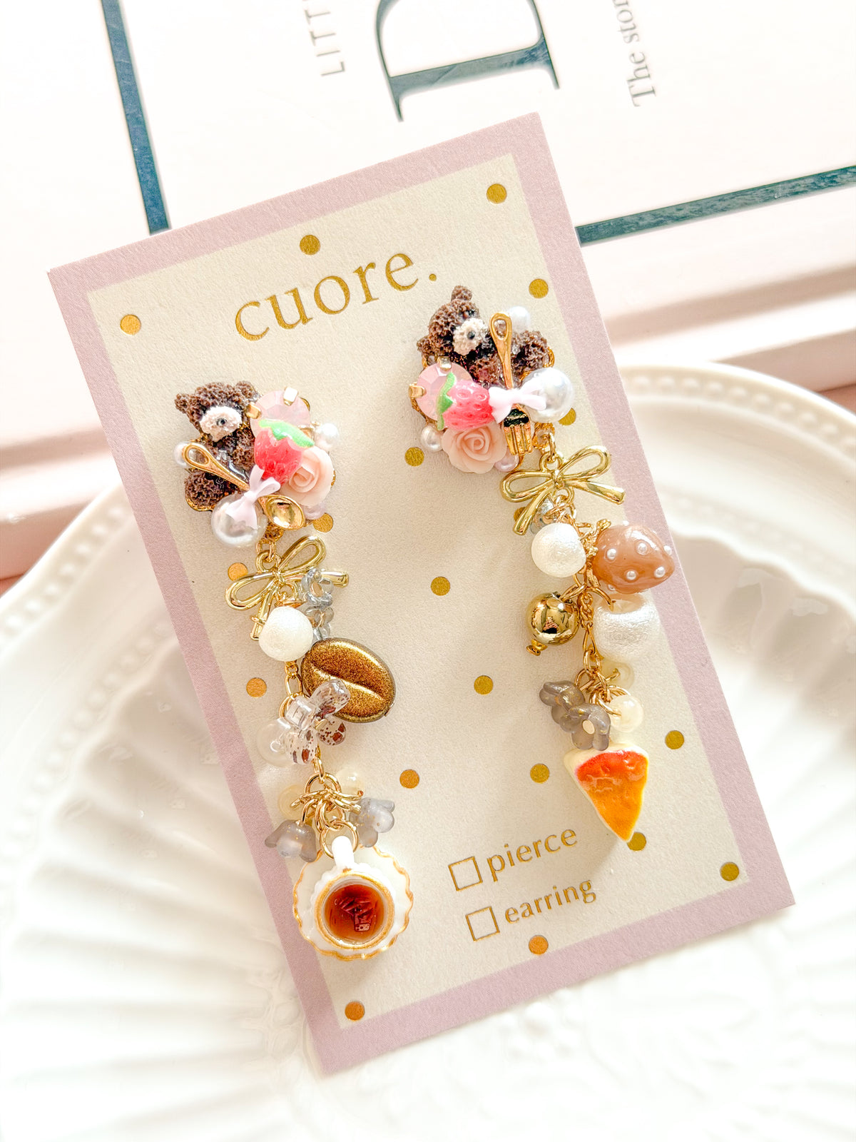 CUORE｜小熊咖啡甜點耳環