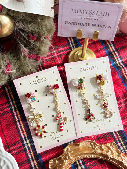 日本手工-聖誕可愛吊飾耳環