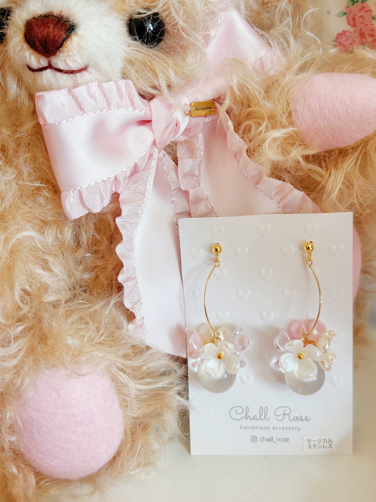 晶瑩剔透珠珠耳環