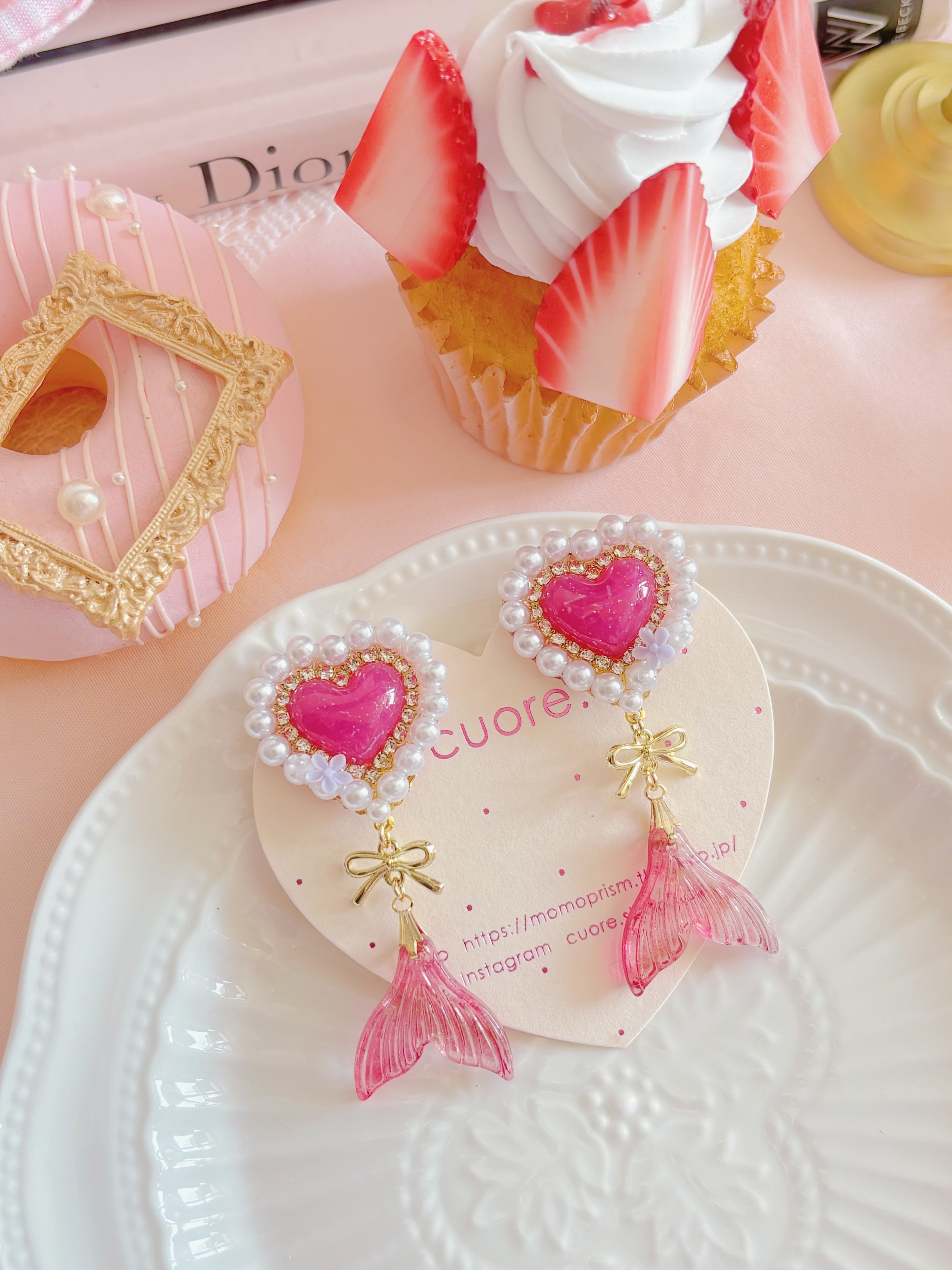 日本手工—心心美人魚（耳夾）