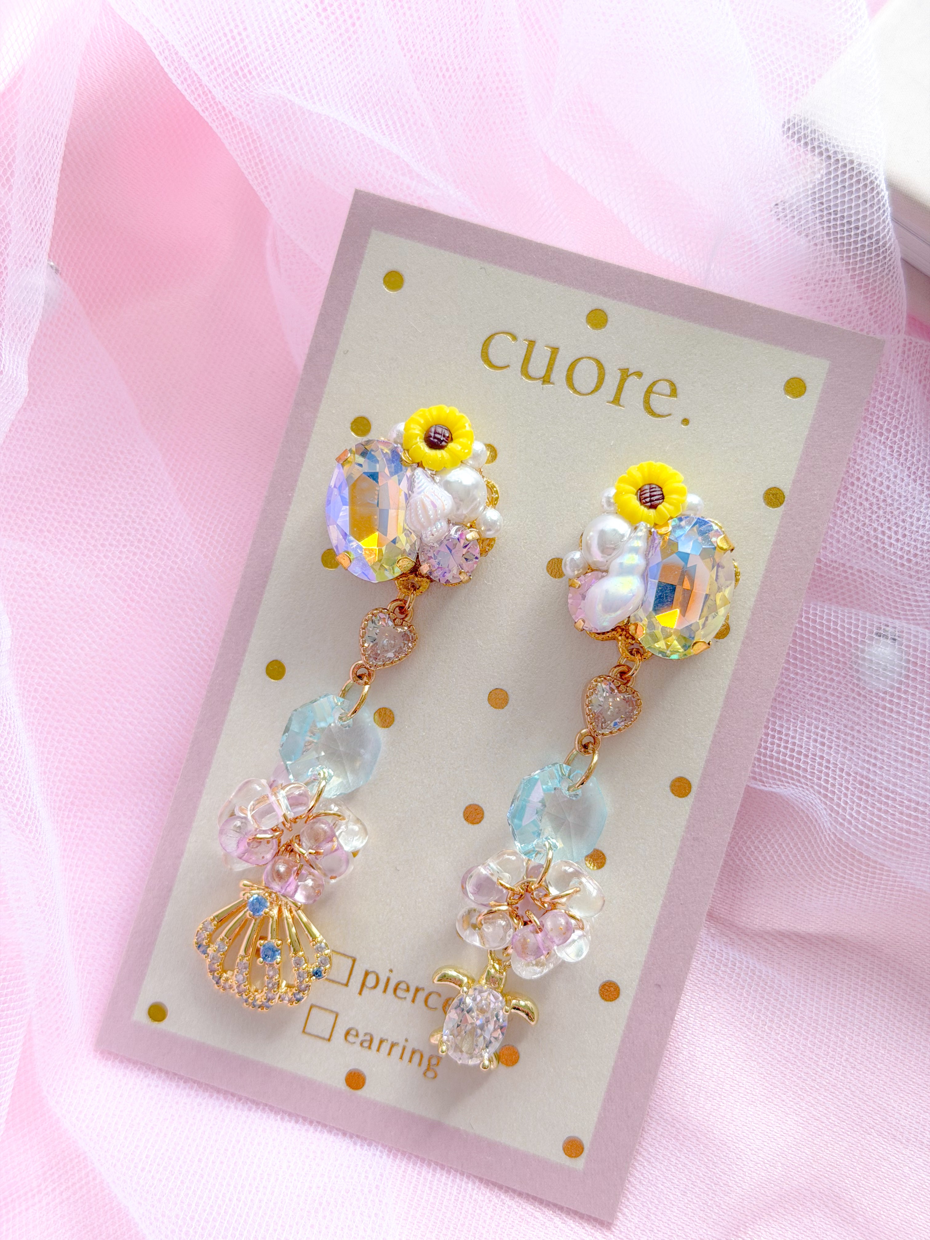 Cuore 獨家｜太陽花水晶耳環