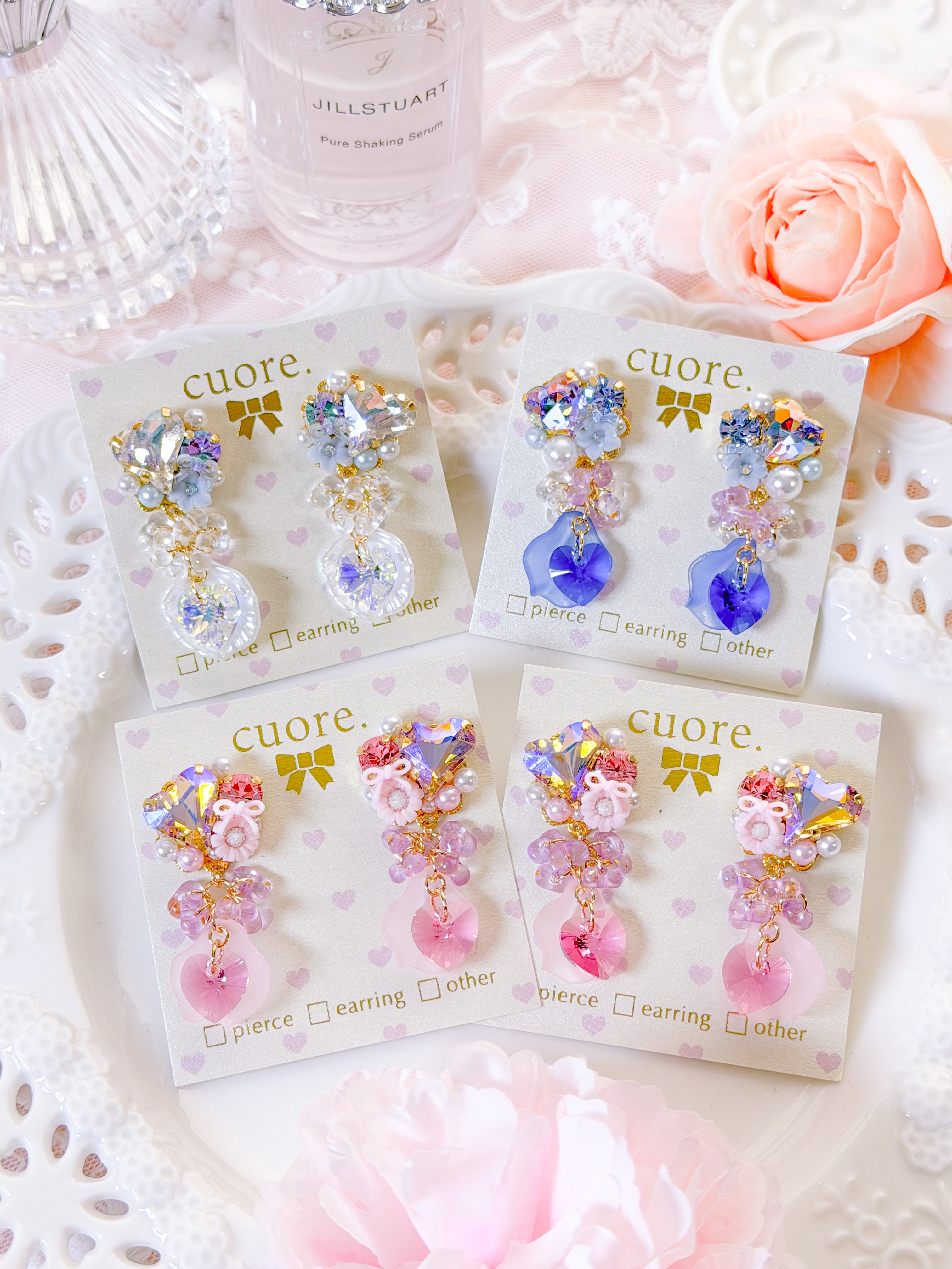 Cuore 獨家款｜ 輕奢水晶花瓣耳環