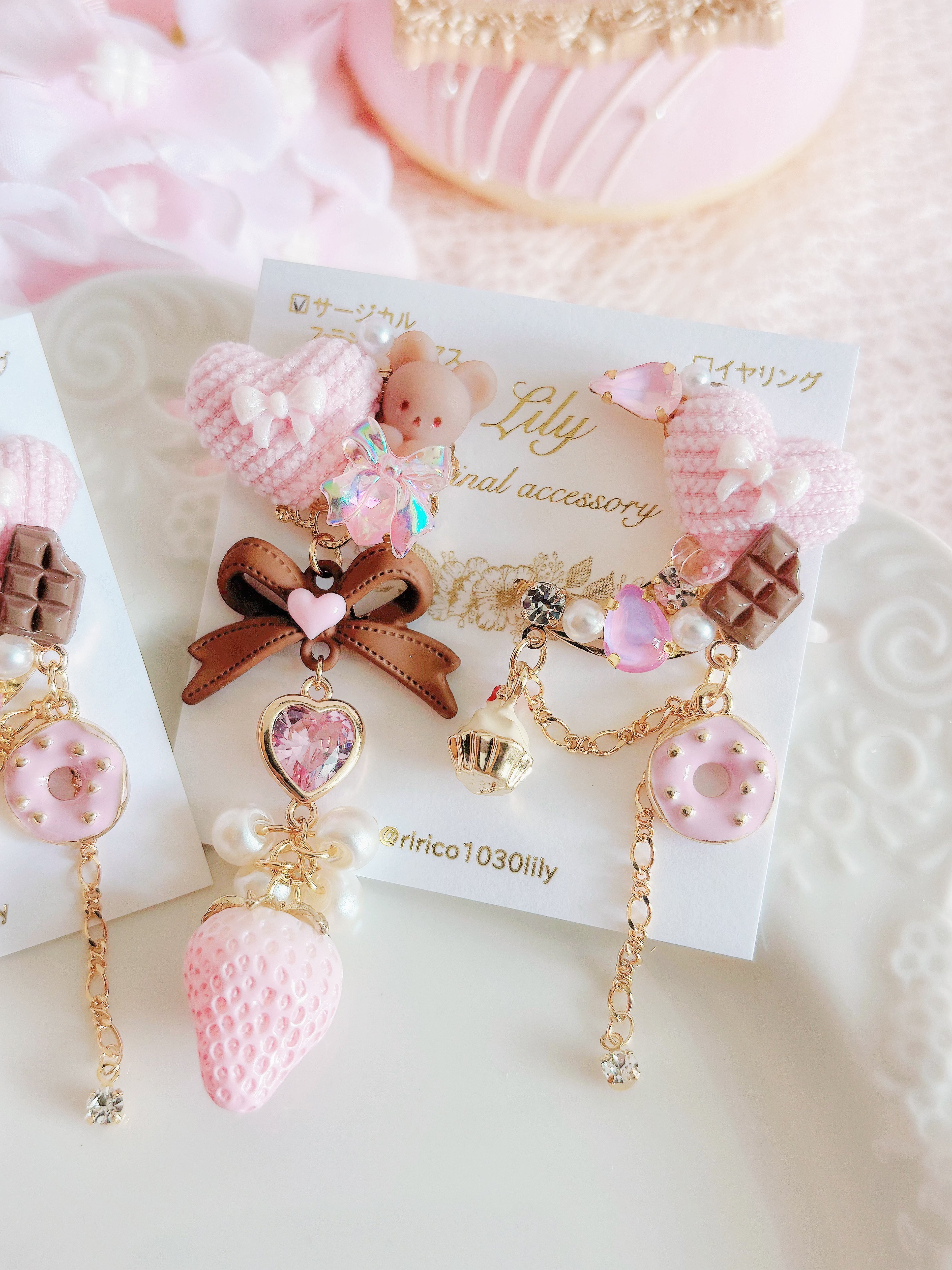 Lily -情人節小熊心心耳環