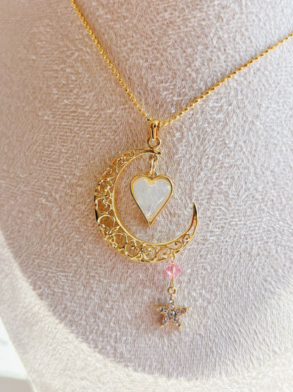 璀璨月亮星光頸鍊