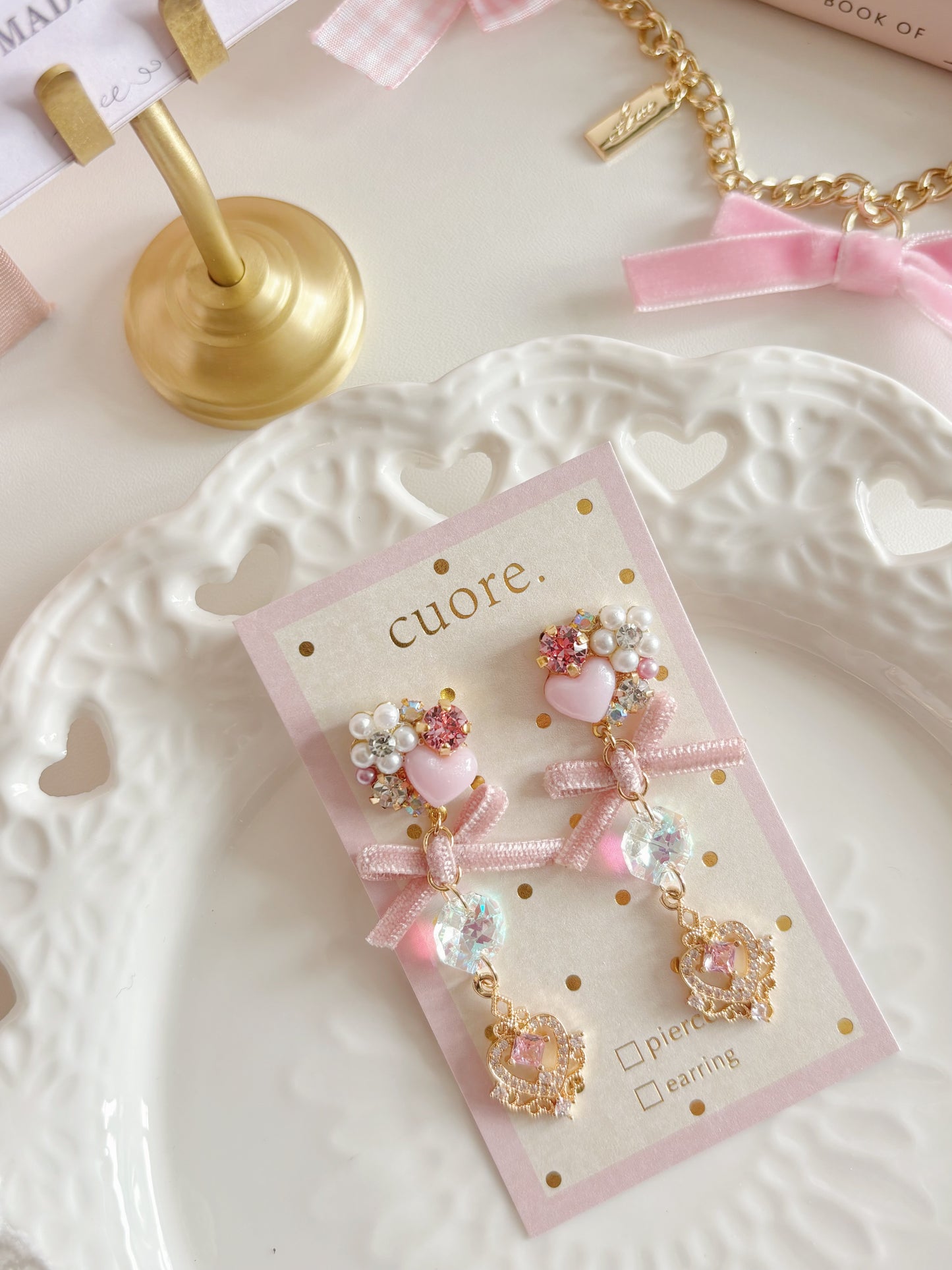 日本手工-華麗千金水晶耳環