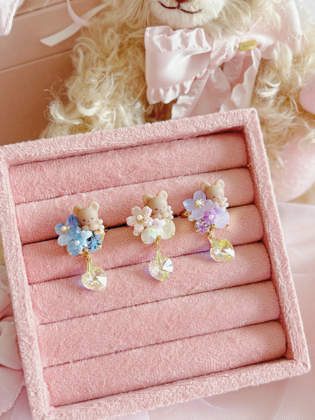 日本手工｜Cuore 小熊花花戒指