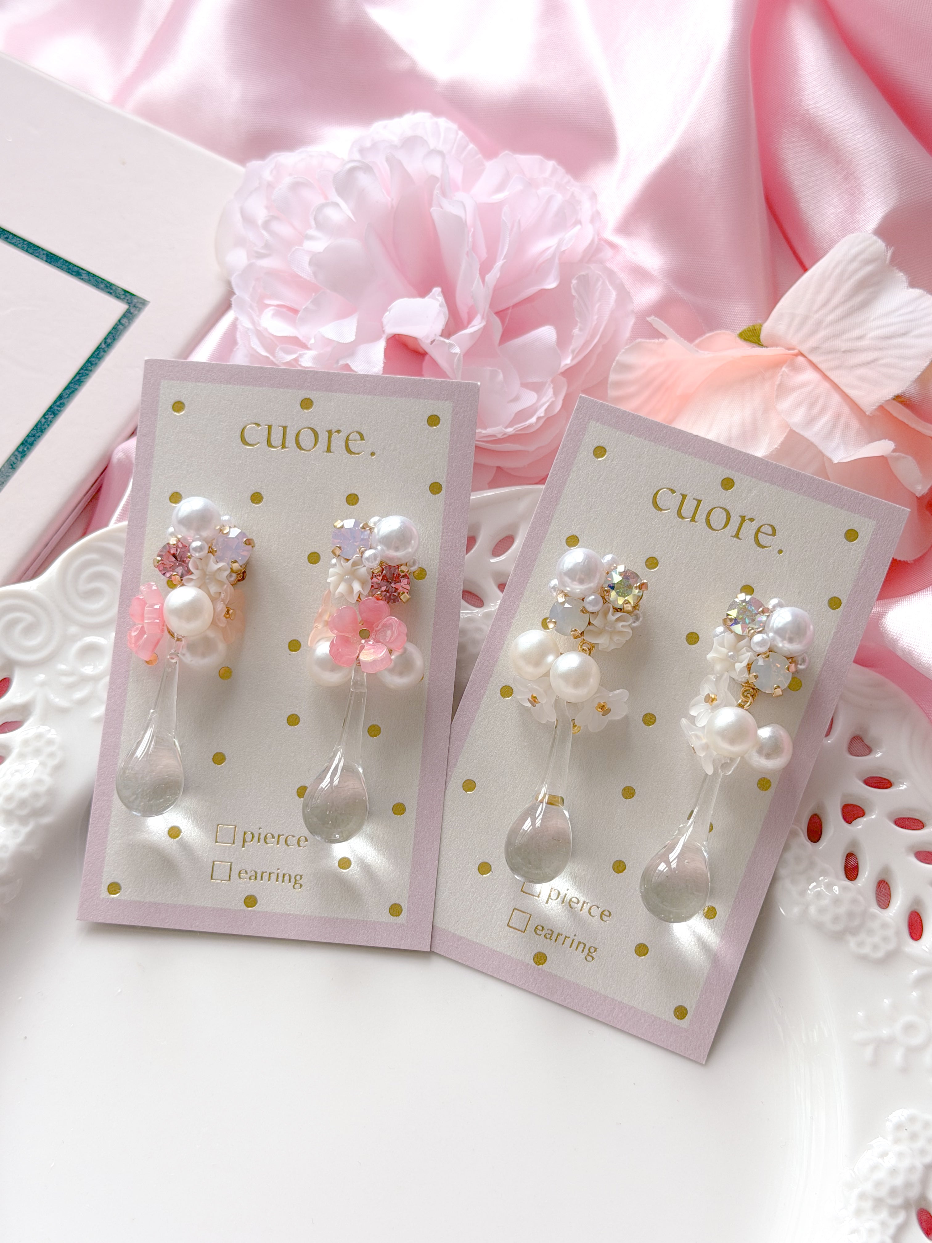Cuore 獨家｜琉璃水滴珍珠耳環