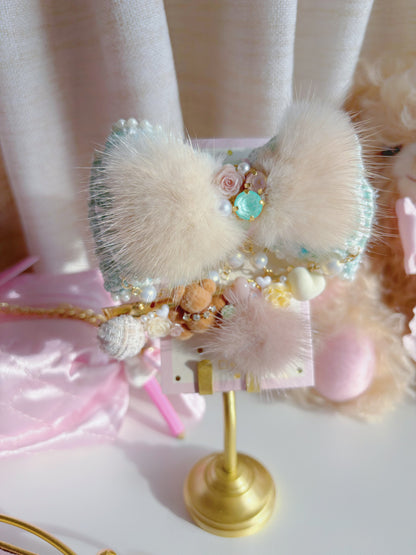 Cuore-限量版重工毛毛小熊華麗水晶髮夾