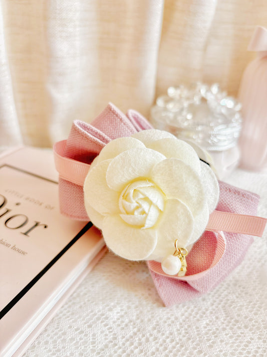 手工髮夾-山茶花高貴抓夾