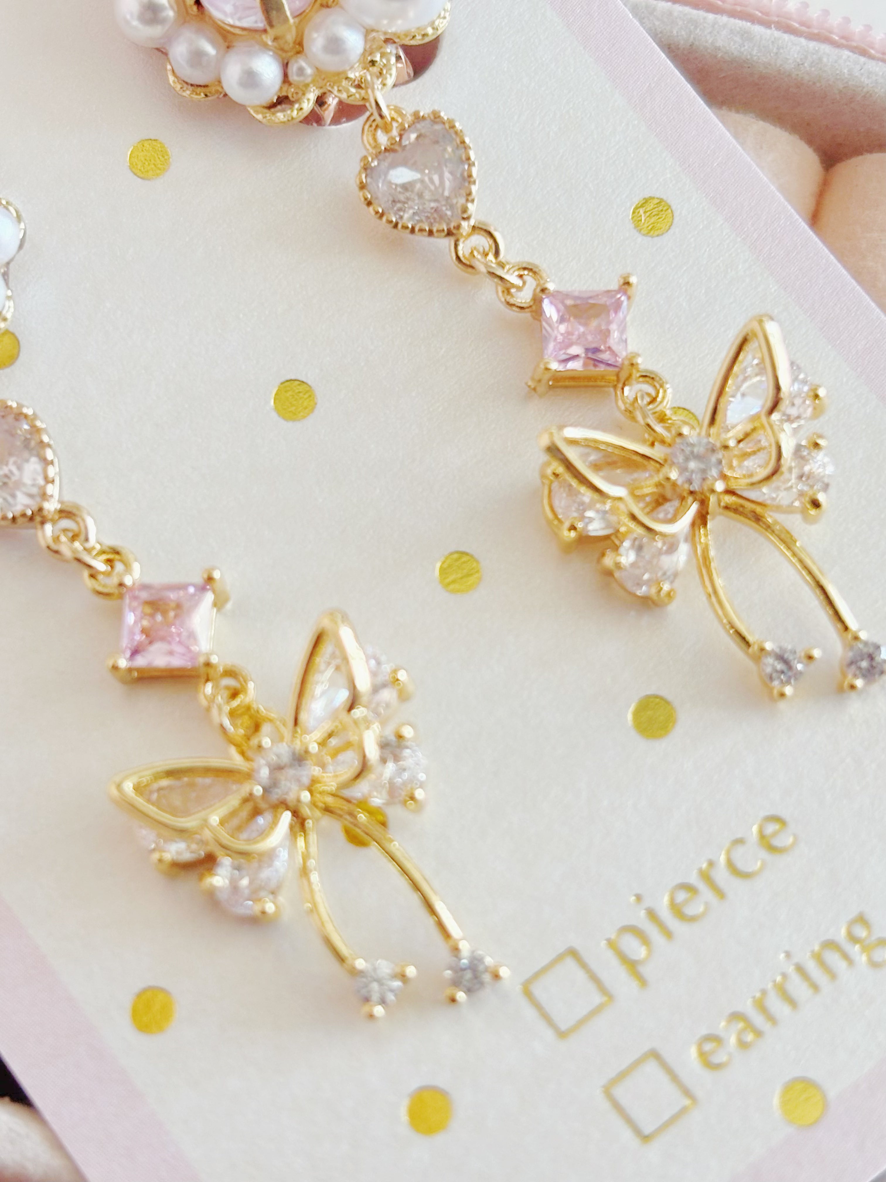 雙蝴蝶耳針/耳夾