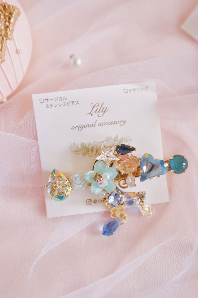日本手工—Lily閃亮水晶髮夾