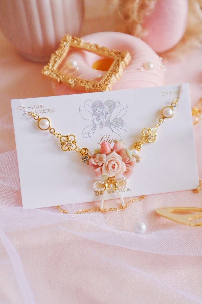 日本手工 | LILY小草莓玫瑰花項鍊