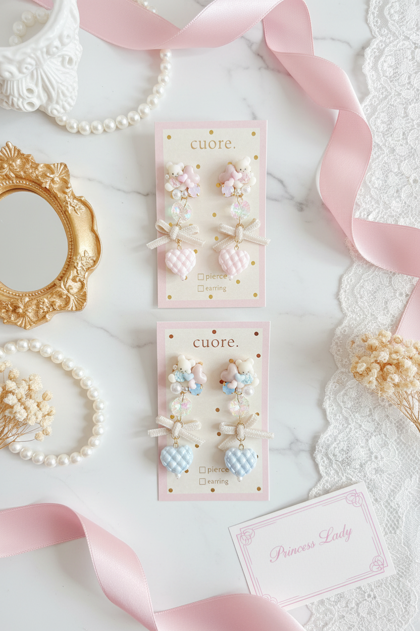 兩對Cuore耳環產品展示2