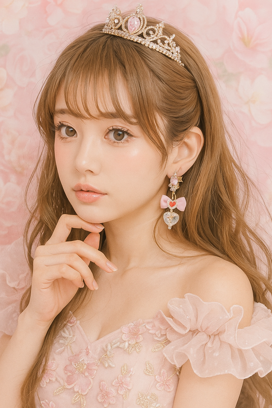 甜心公主蝴蝶結耳環