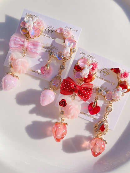 日本手作Lily-奢華千金小兔耳環