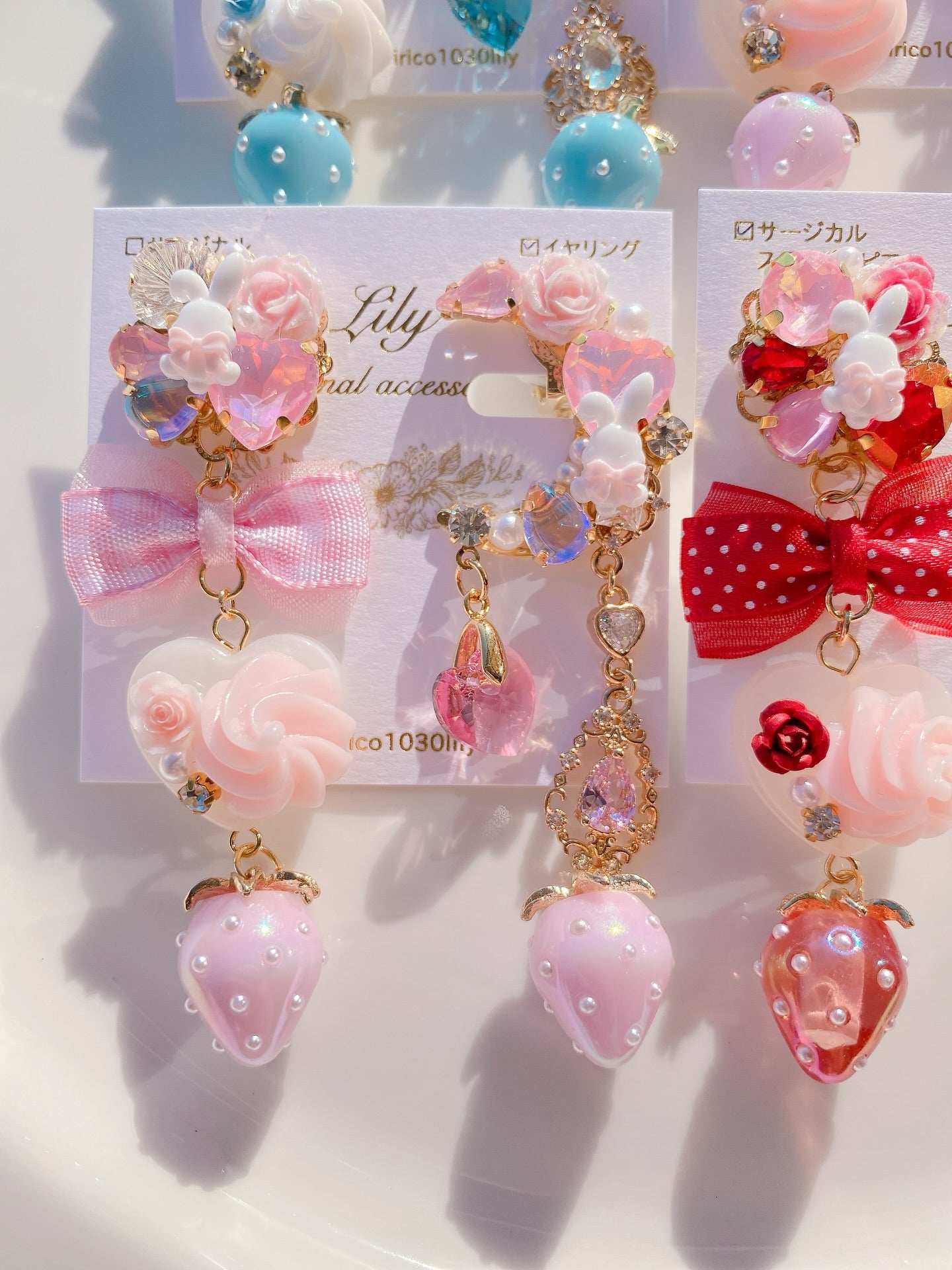 日本手作Lily-奢華千金小兔耳環